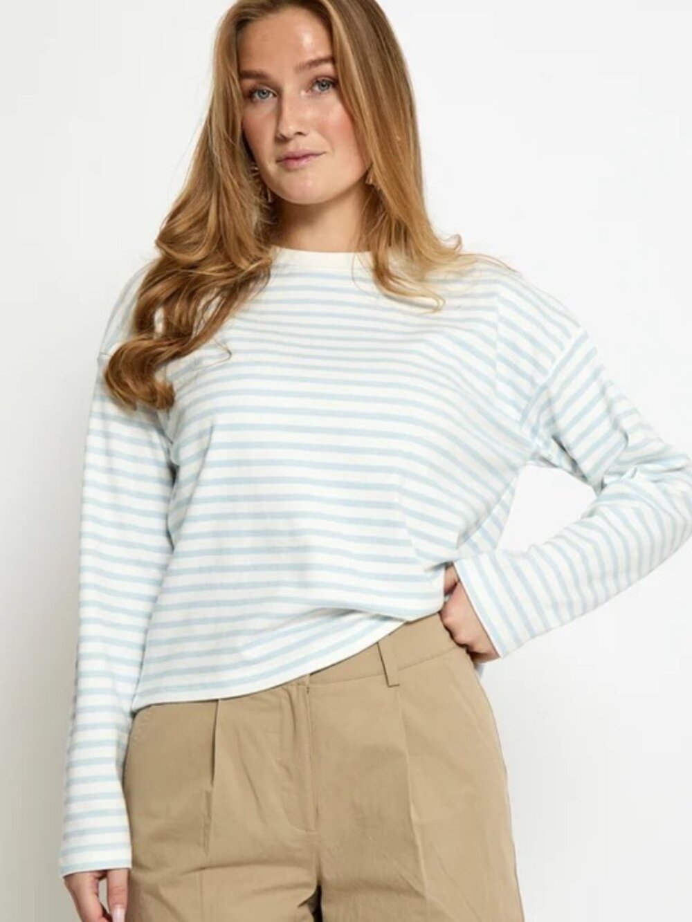 cotton light blue stripe long sleeve